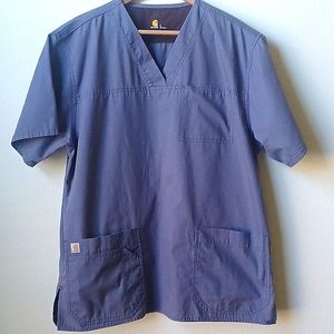 Carharrt Scrub Top Gray Utility Work Chore Shirt Size Large Women's